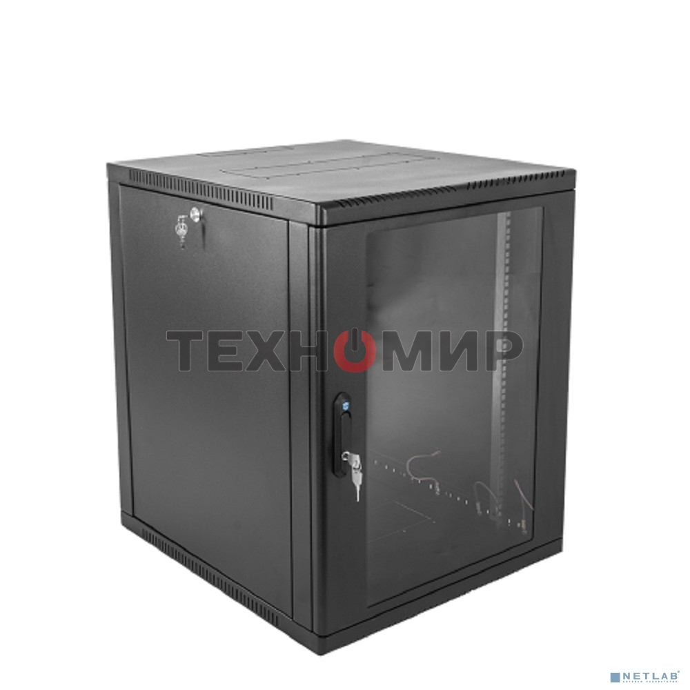 Шкаф ЦМО телекоммуникационный настенный сварной 12U (600 650) съемные стенки, дверь стекло, черный
