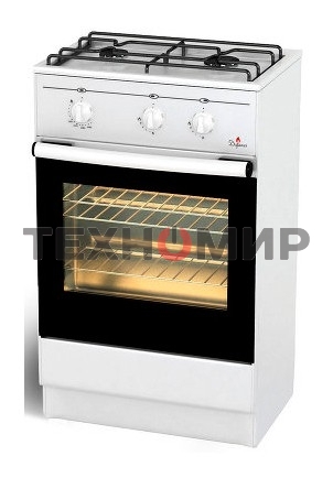Плита газовая Darina 1AS GM 521 001 W белый/черный, конфорок 2 шт, духовка 45 л, 50 см x 85 см x 41 см