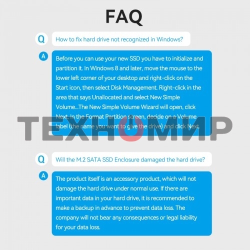 Корпус для SSD Vention USB 3.1 Gen 2-C M.2 NGFF (B-Key/B&M Key) Серый