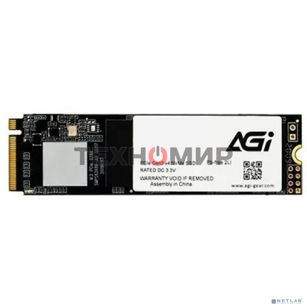 Накопитель SSD AGI AI198, 256Gb, PCIe 3.0 x4, M.2 2280, NVMe, R/W 1936/1217
