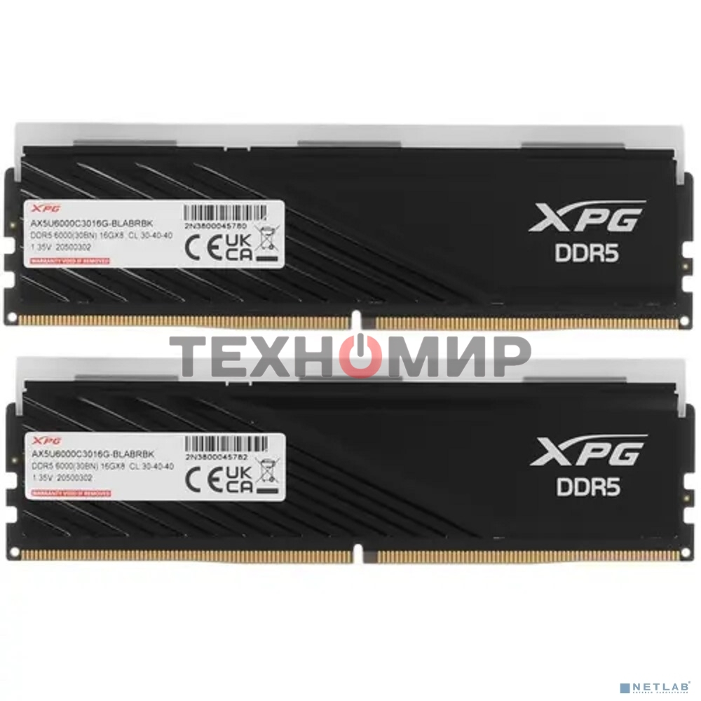 Оперативная память XPG Lancer Blade, DDR5, 32GB (2x16GB), 6000MHz, CL30, DIMM, с радиаторами, RGB, черный
