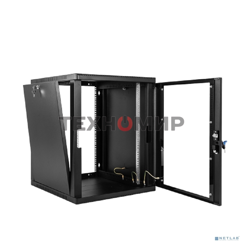 Шкаф ЦМО телекоммуникационный настенный сварной 12U (600 650) съемные стенки, дверь стекло, черный