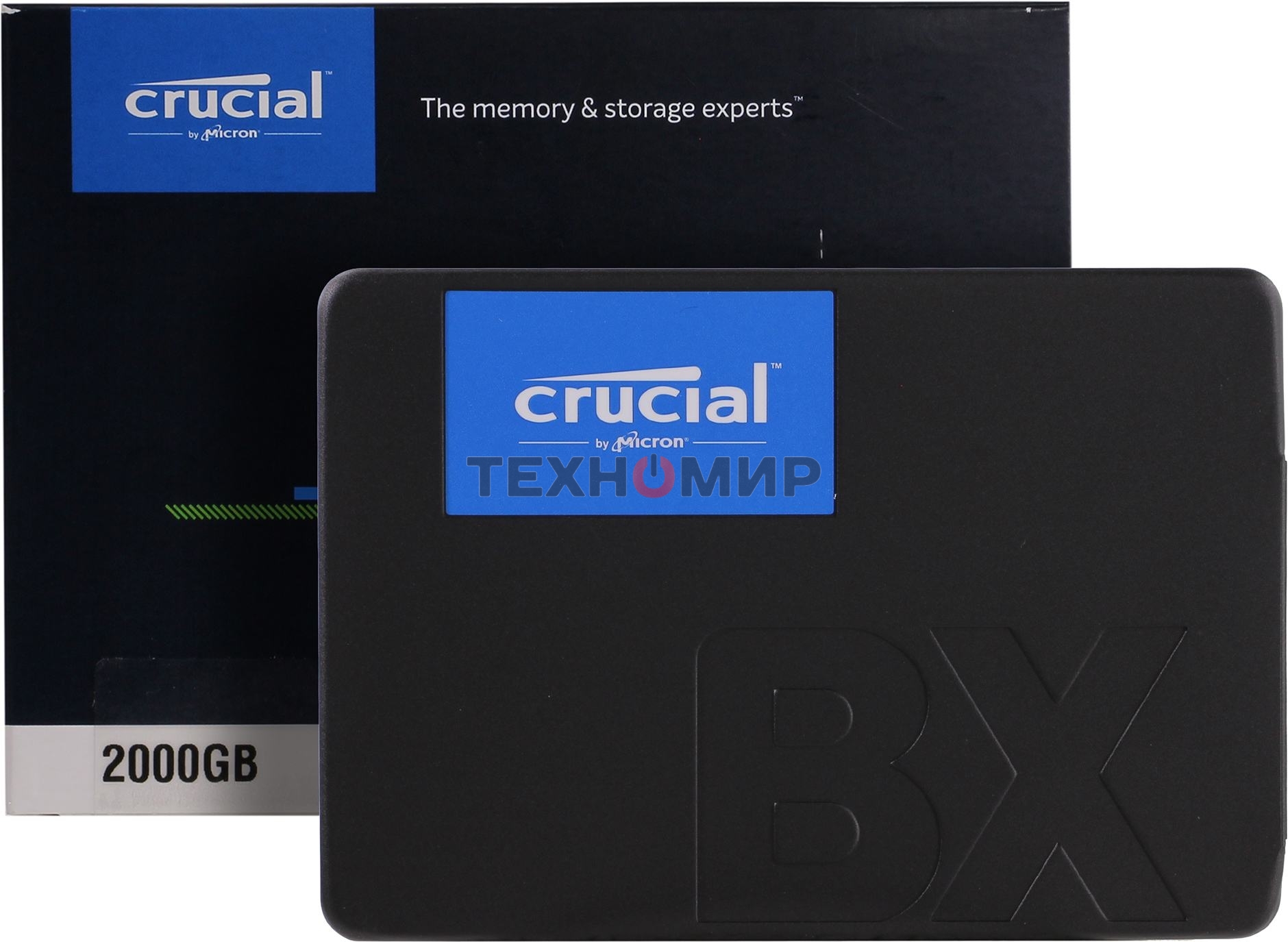 Накопитель SSD Crucial BX500, 2Tb, SATA III, 2.5