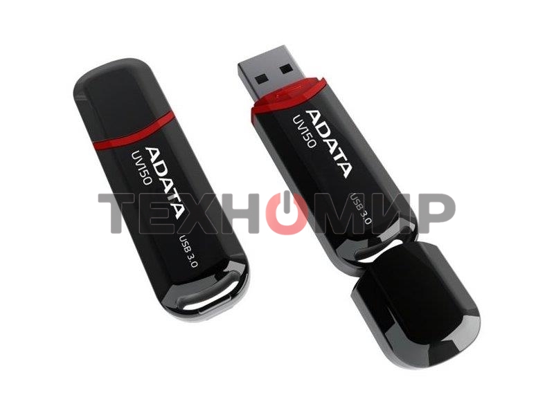 Флешка USB ADATA UV150 (AUV150-512G-RBK), 512Gb, USB 3.2, R/W 100/30, черный
