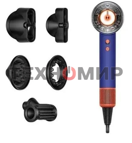 Фен Dyson Supersonic HD16 синий/топаз, 1600 Вт, компактный, ионизация