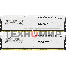 Оперативная память Kingston Fury Beast, DDR5, 32Gb (2x16 Gb), 5600 MHz, CL36, DIMM, радиатор, белый