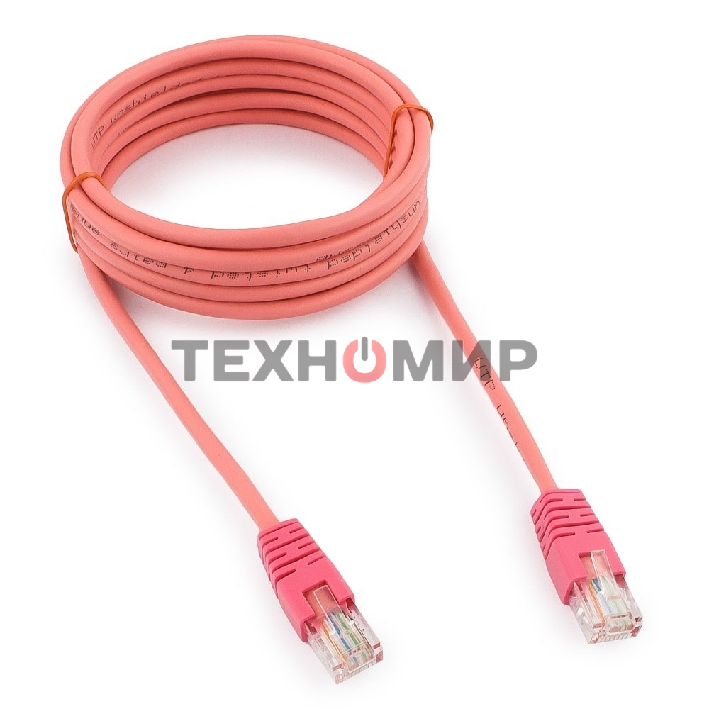 Патч-корд UTP Cablexpert cat.5e, 3м, литой, многожильный, розовый