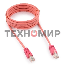 Патч-корд UTP Cablexpert cat.5e, 3м, литой, многожильный, розовый