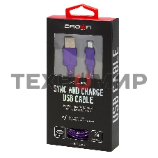 Кабель Crown USB - USB Type-C CMCU-3052C violet