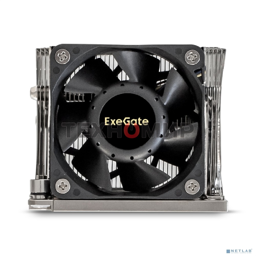Кулер для процессора ExeGate ESNK-P0068APS4.PWM.2U.3647.Cu серебристый/черный, 60 мм, алюминий/медь, 6800 об/мин, 52 дБ, 4 pin, 205 Вт, 64.5 мм