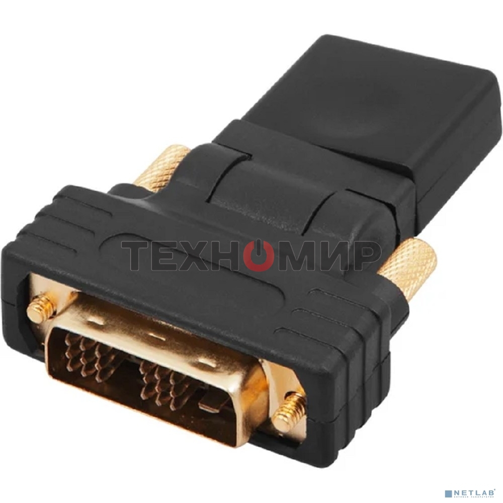 Переходник штекер Rexant DVI-D - гнездо HDMI, поворотный