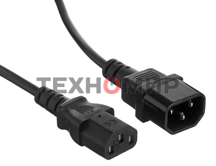 Кабель монитор-компьютер (UPS->уст-во) ExeGate Power EC-1,8P (С13->С14) VDE-250V-3*1,00-CU,10A, 1.8м