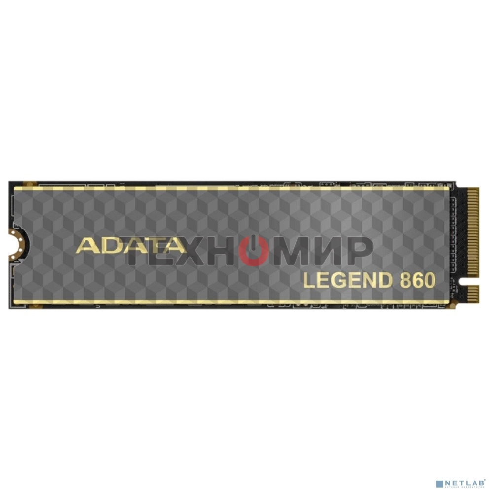 Накопитель SSD ADATA LEGEND 860, 1Tb, PCIe 4.0 x4, 2280, NVMe, R/W 6000/4000, с радиатором