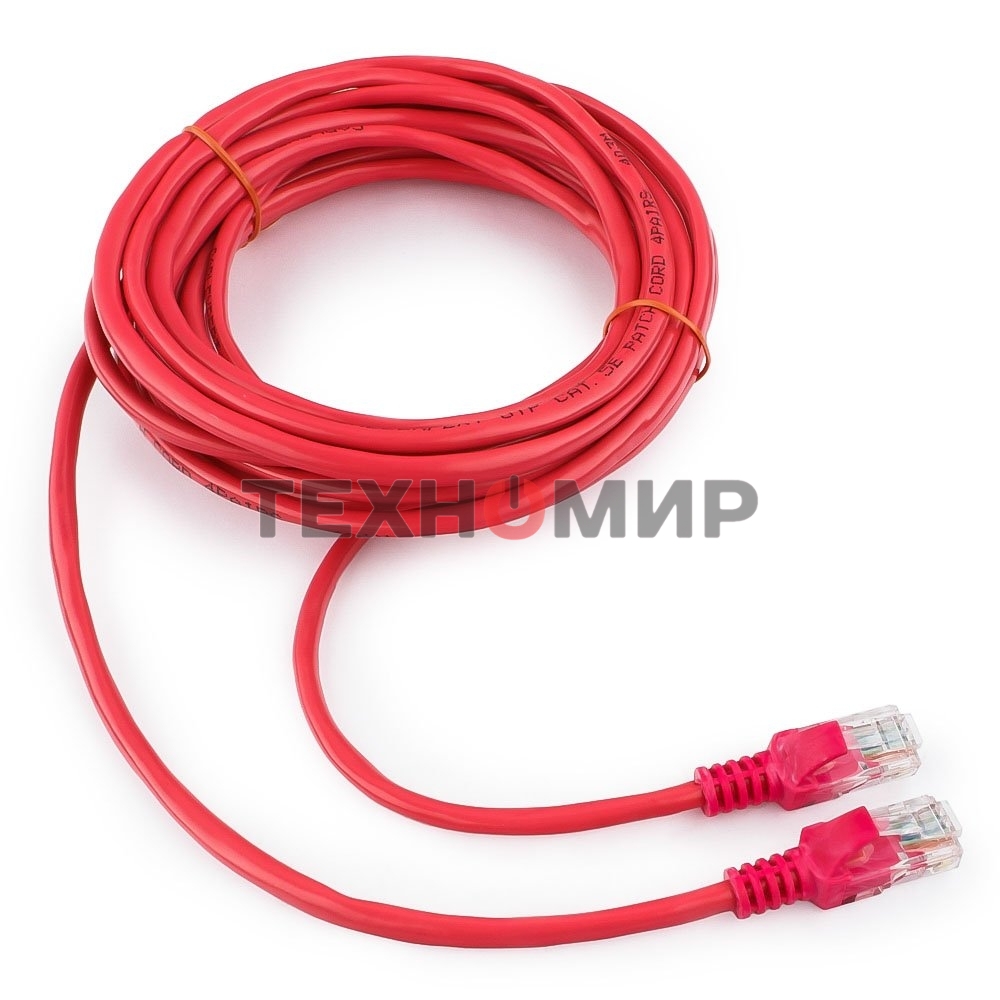 Патч-корд UTP Cablexpert cat.5e, 5м, литой, многожильный, розовый