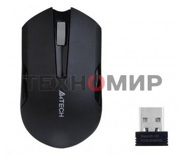 Мышь беспроводная A4Tech G3-200NS черный, 1200 dpi, радиоканал, USB, кнопки - 3