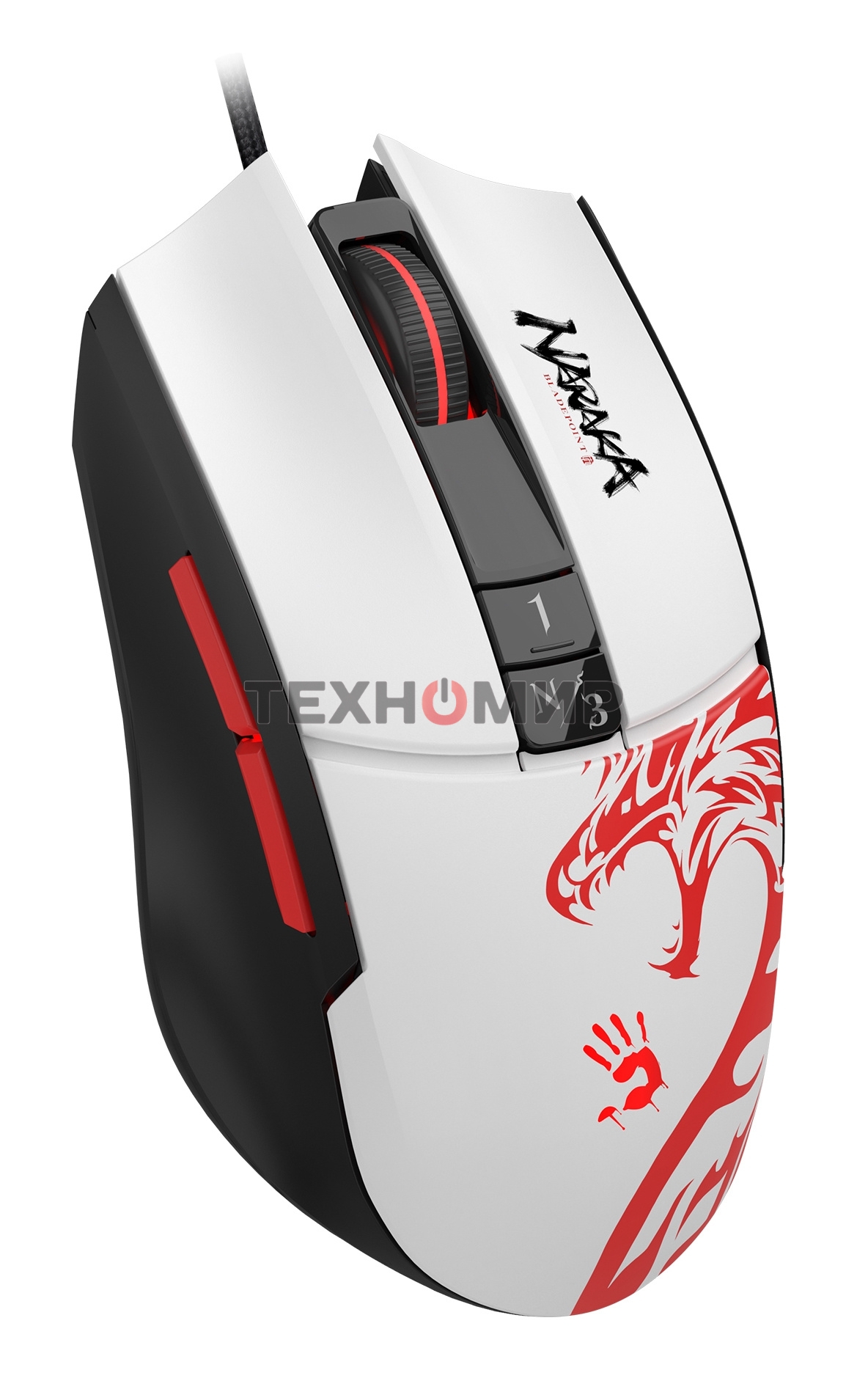 Мышь проводная A4Tech Bloody L65 Max белый, 12000 dpi, USB, кнопки - 7