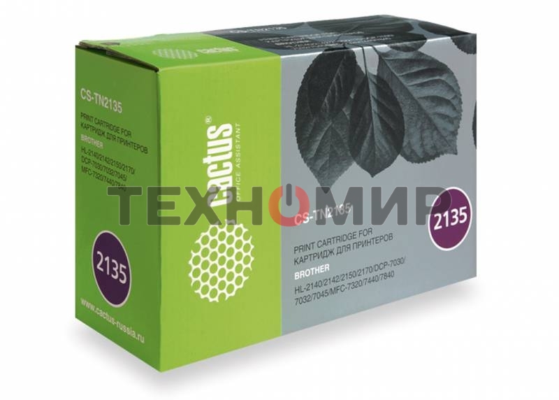 Картридж лазерный Cactus CS-TN2135 черный (1500 стр.) для Brother DCP-7030/7032/7045/HL-2140/2142/2150/2170/MFC-7320/7440/7840