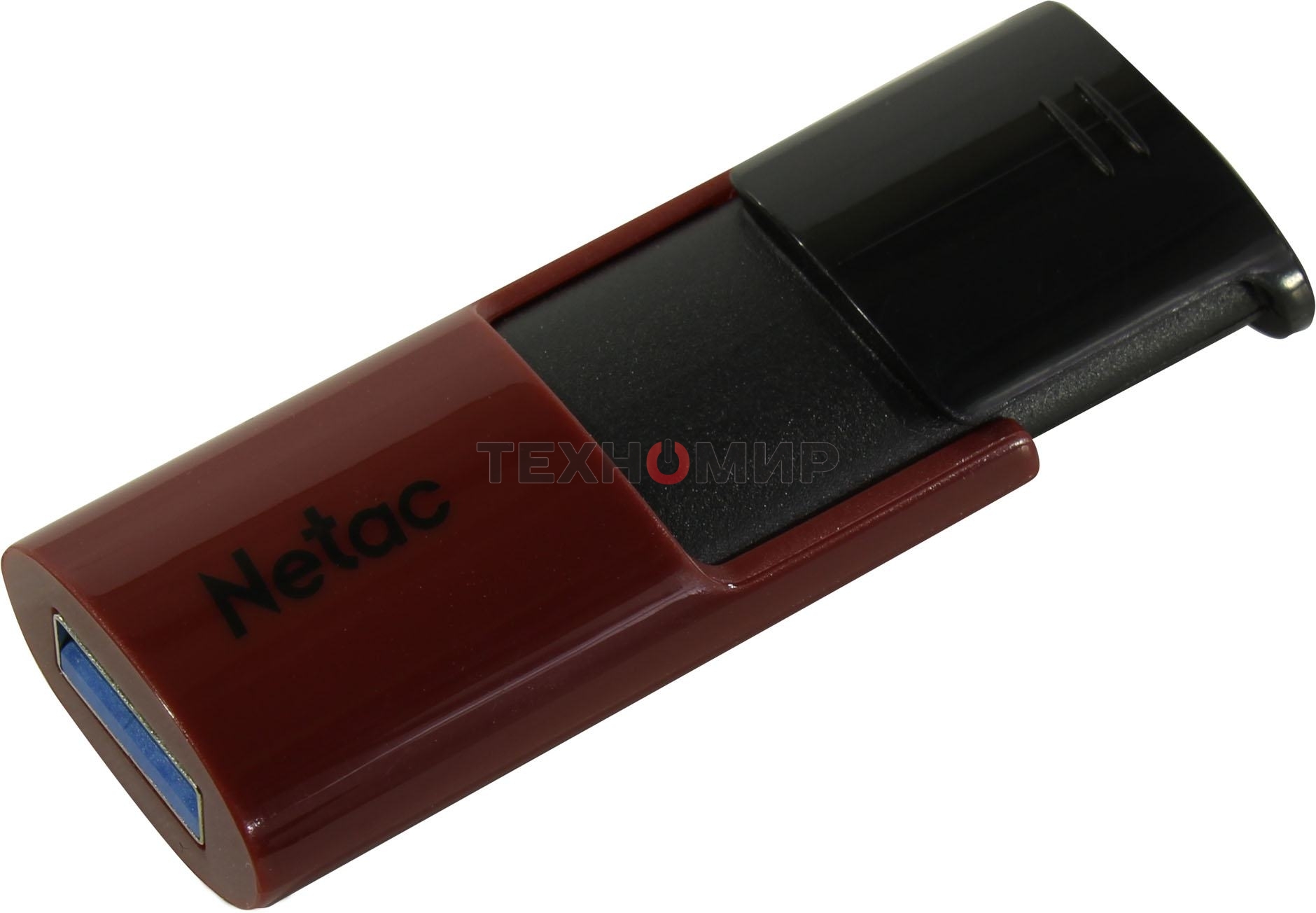 Флешка USB Netac U182 (NT03U182N-032G-30RE), 32Gb, USB 3.0, R/W 70/30, черный/красный