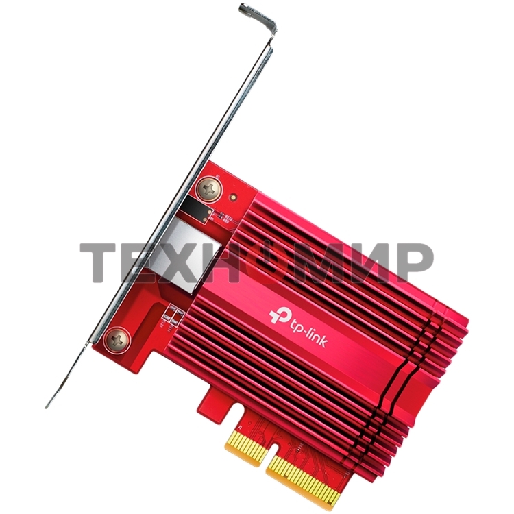 Сетевой адаптер 10 Gigabit PCI-E network adapter, 1 PCI Express 3.0 X4 interface, 1 100/1000/10000Mbps Ethernet port, come with Low-Profile and Full-Height Brackets