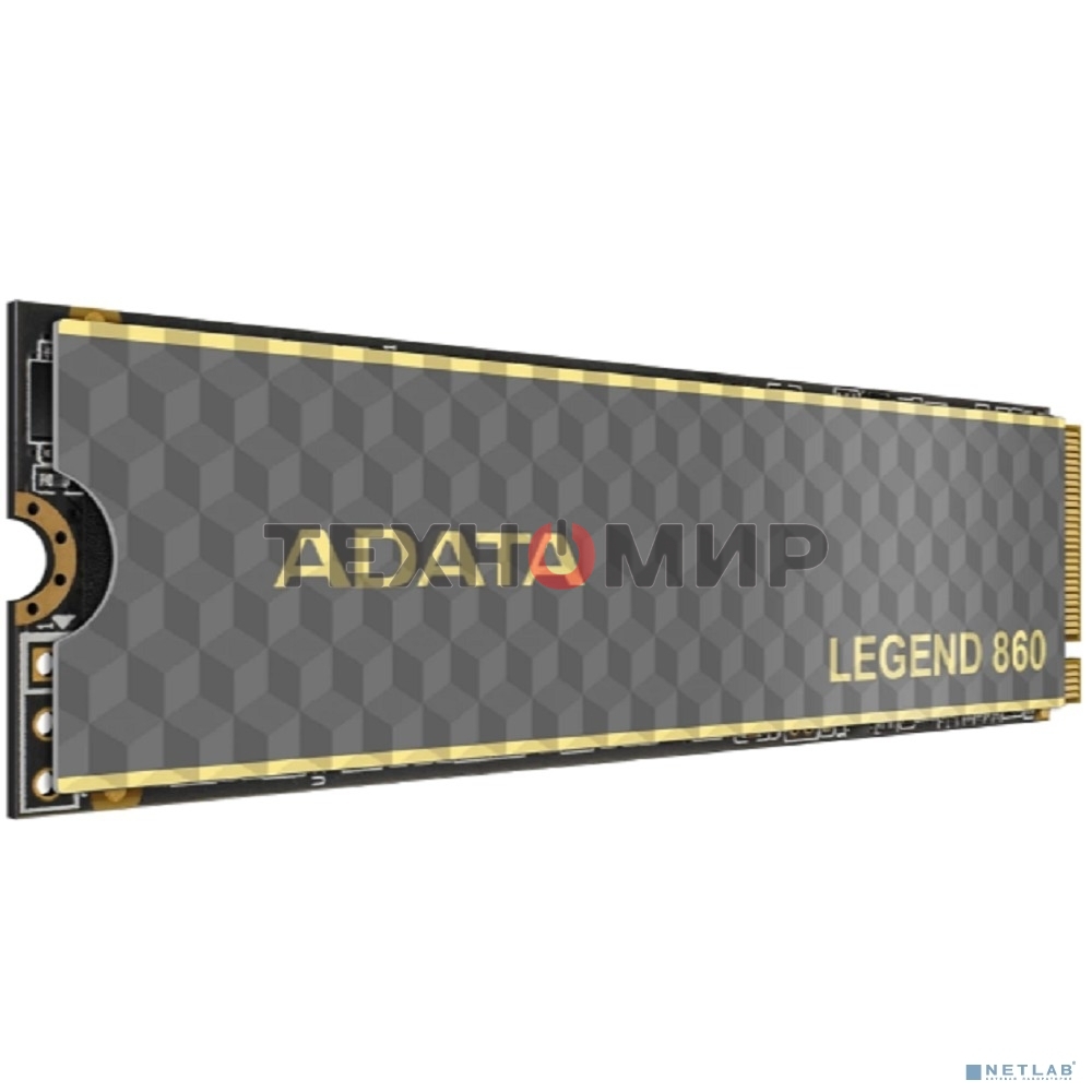 Накопитель SSD ADATA LEGEND 860, 1Tb, PCIe 4.0 x4, 2280, NVMe, R/W 6000/4000, с радиатором