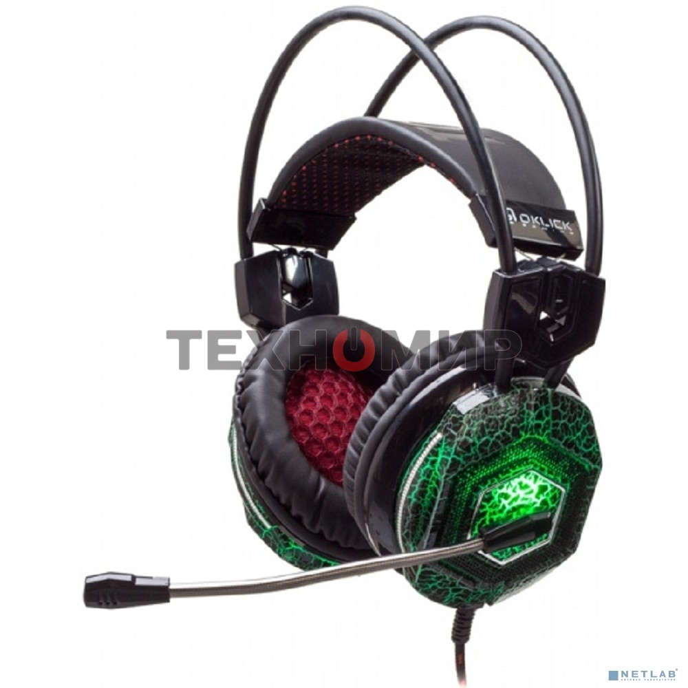 Наушники с микрофоном Oklick HS-L500G черный 2.2м мониторы оголовье