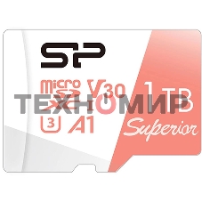 Флеш карта microSD 1Tb Silicon Power Superior A1 microSDXC Class 10 UHS-I U3 100/80 Mb/s (SD адаптер)