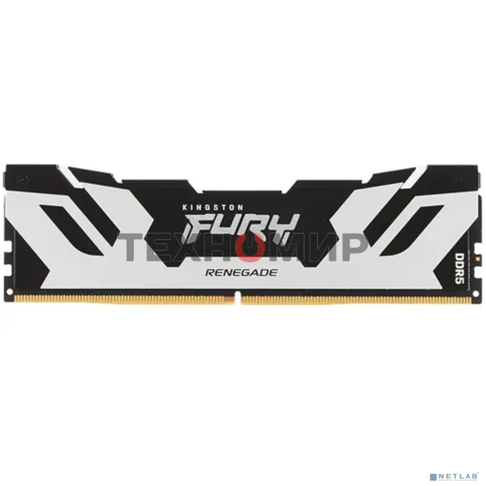 Оперативная память Kingston Fury Renegade, DDR5, 48Gb (1x48GB), 6000MHz, CL32, DIMM, с радиатором, серебристый