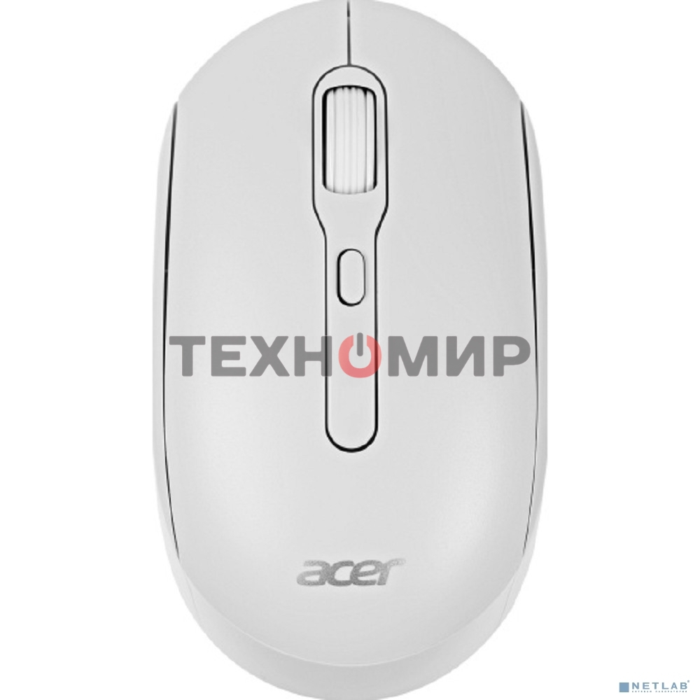 Мышь беспроводная Acer OMR308 белый, 1600 dpi, радиоканал, Bluetooth, USB, кнопки - 4