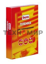 Пленка для ламинирования Buro 75мкм A4 (100 шт) глянцевая 216x303 мм