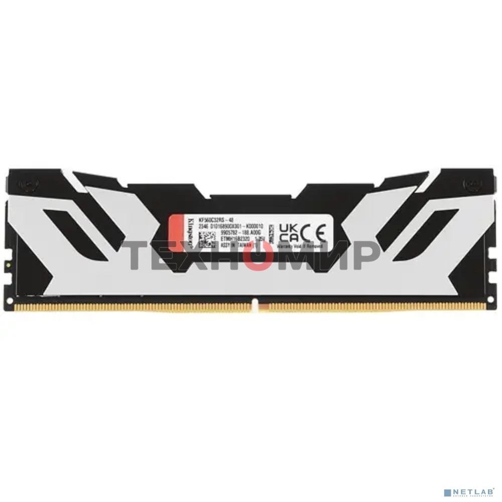 Оперативная память Kingston Fury Renegade, DDR5, 48Gb (1x48GB), 6000MHz, CL32, DIMM, с радиатором, серебристый