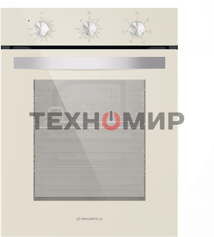 Шкаф духовой электрический Maunfeld EOEC516BG, встраиваемый, 51л, дверца с 2 стеклами, бежевый