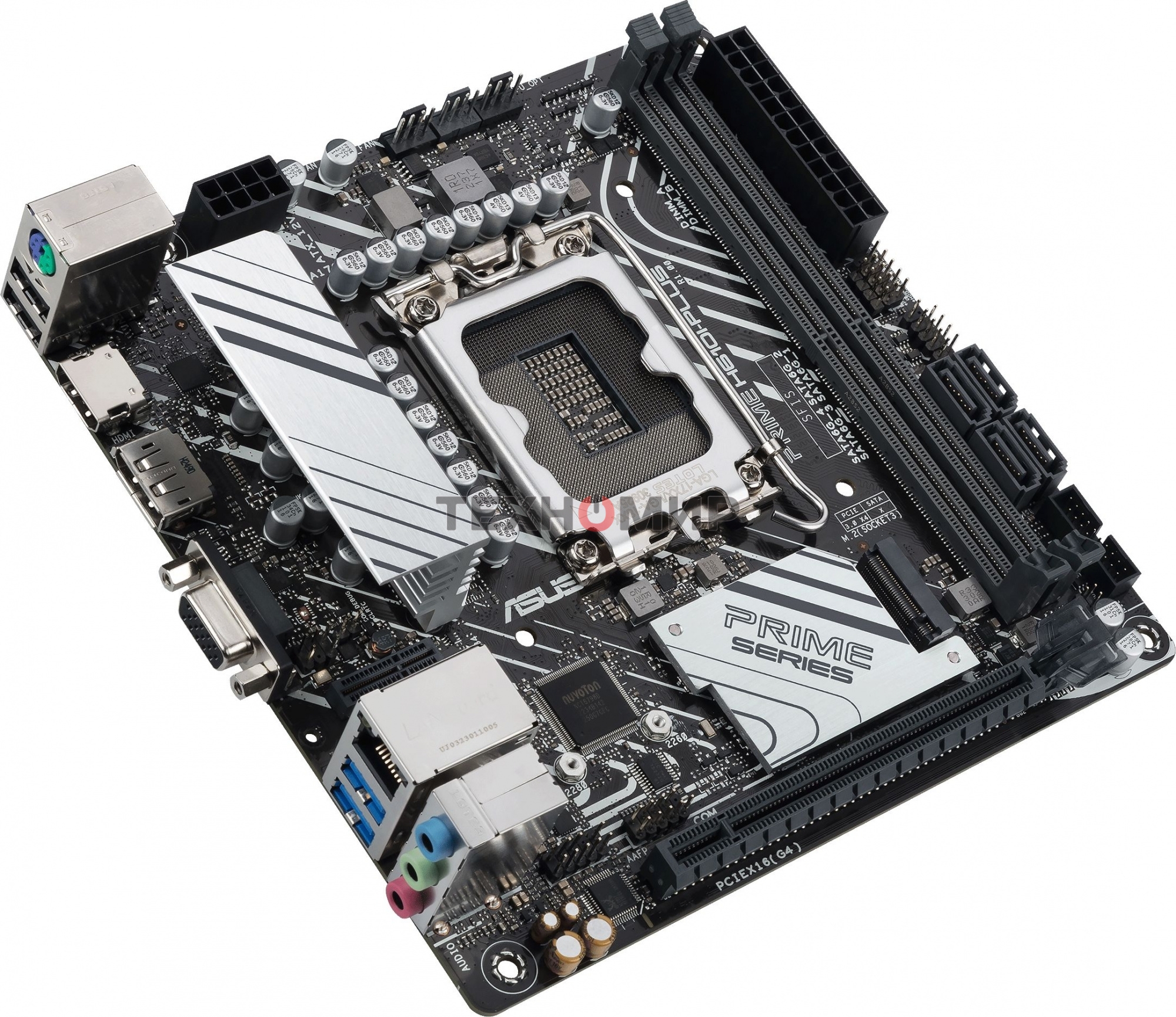 Материнская плата ASUS PRIME H610I-PLUS-CSM, LGA 1700, Intel H610, 2xDDR5, 4xSATA, 1xM.2 PCIe 3.0 x4, 1xPCIe 4.0 x16, 1xHDMI, 1xDP, 1xVGA, 2xUSB-A 3.2 Gen 1, 2xUSB-A 2.0, 1x 1Gb LAN, 3x3.5 мм, 7.1, Mini-ITX