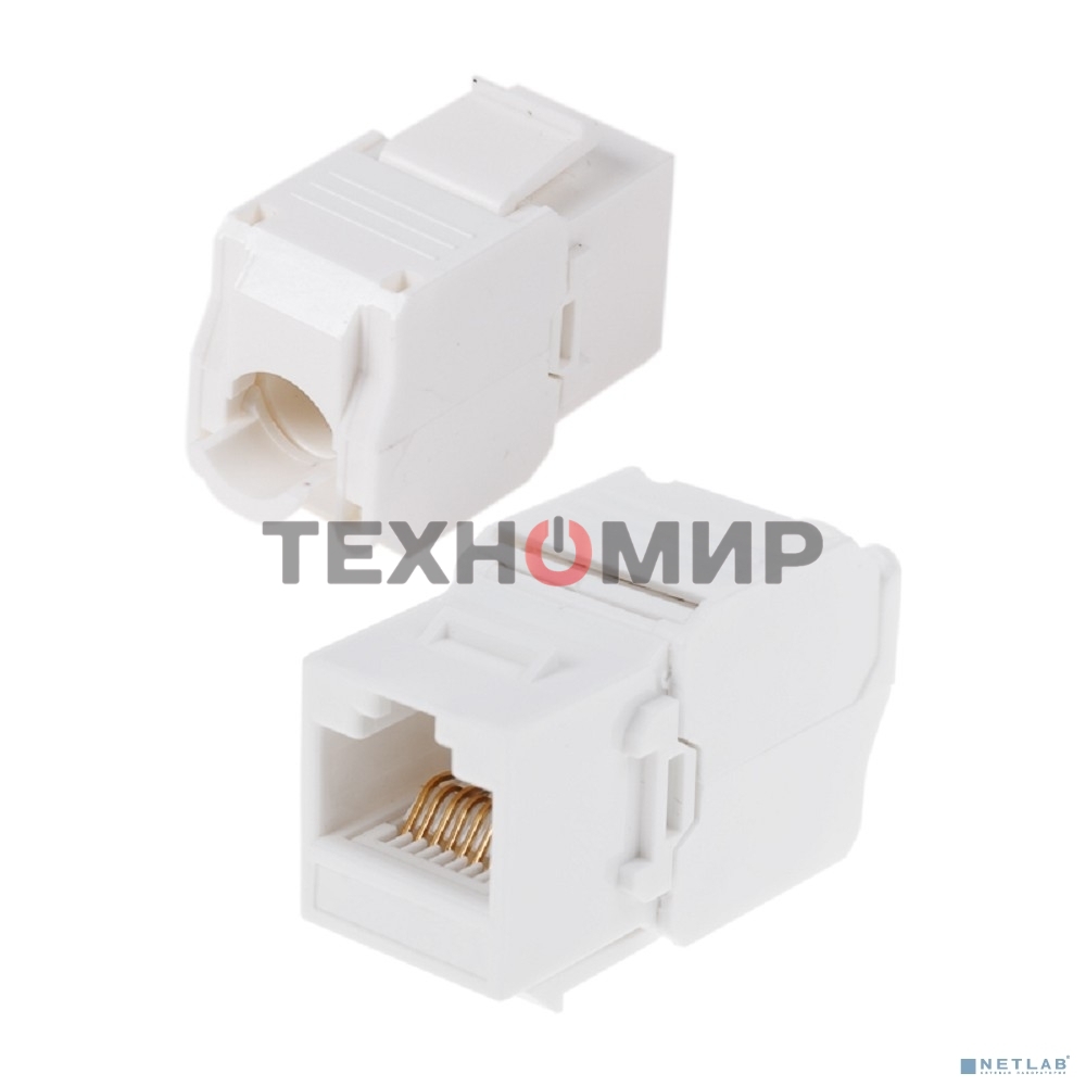 Модуль Rexant Keystone Jack RJ-45(8P8C), UTP неэкранированный, cat.5e, тип 90 градусов, самозажимной, белый