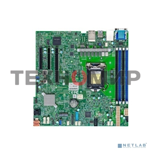 Материнская плата SuperMicro MBD-X12STH-F-B, LGA1200, Intel C256, 4xDDR4, 1xPCIe 4.0 x16, 2xPCIe 4.0 x4, 8xSATA, 1xM.2, 2xDOM, 2xLAN, 1xRJ45, 1xVGA, 3xUSB 3.2 Gen1 (внутренние), 4xUSB 2.0 (внутренние), mATX