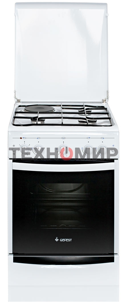 Плита комбинированная Gefest 5110-01 белый, конфорок 3 газовых и 1 электрическая, духовка газовая 52 л, 50 см x 85 см x 58.5 см