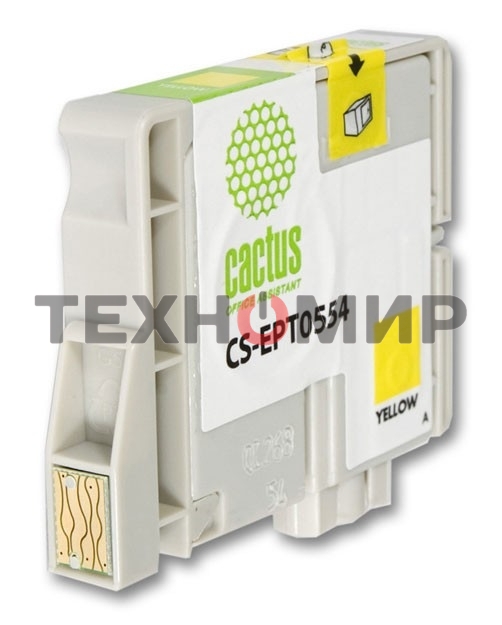 Картридж струйный Cactus CS-EPT0554 желтый (10 мл) для Epson Stylus RX520/Stylus Photo R240