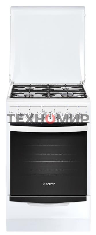 Плита комбинированная Gefest ПГЭ 5101-02 белый, конфорок 4 газовых, духовка 55 л, 50 см x 85 см x 58.5 см