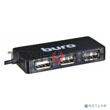 Разветвитель USB 2.0 Buro BU-HUB4-U2.0-Slim 4порт. черный