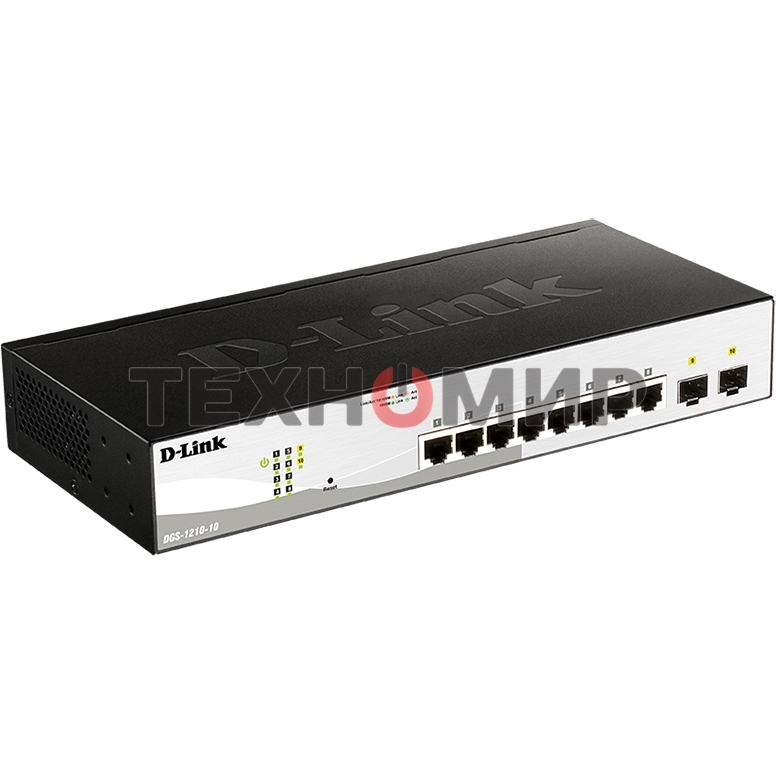 Коммутатор D-Link DGS-1210-10/F1A настраиваемый настольный 8x10/100/1000BASE-T