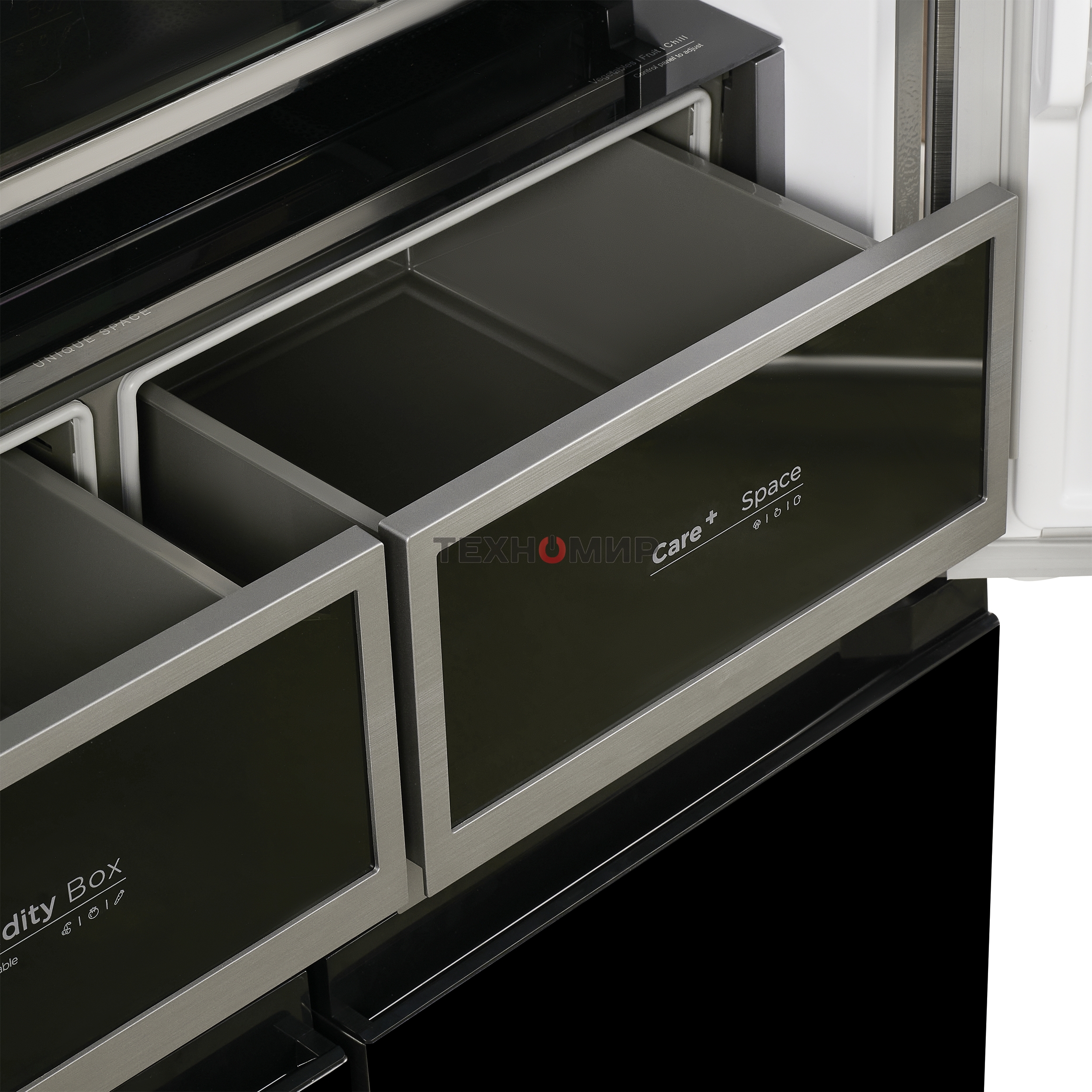 Холодильник Maunfeld MFF183NFBE черный трехкамерный инвертор 270/135л морозилка снизу, Total NoFrost, Side by Side