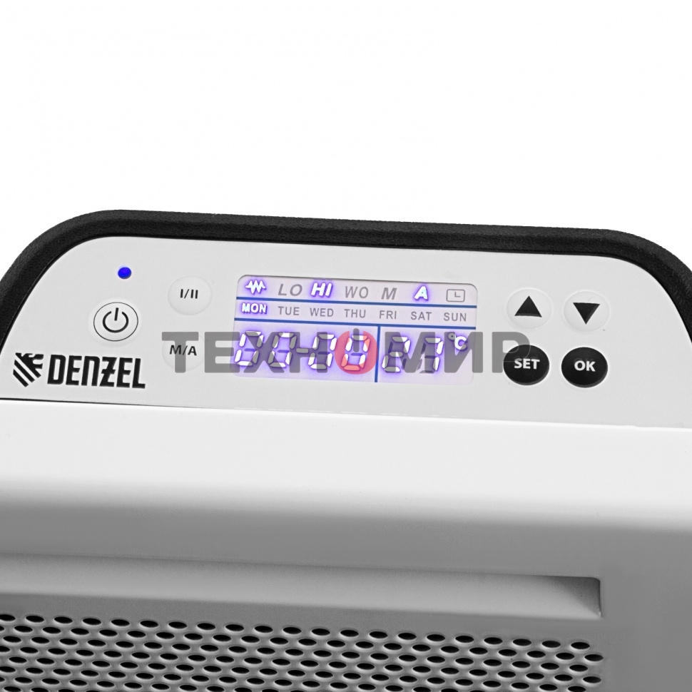Конвектор электрический гибридный Denzel HybridX-2000 белый, 2000 Вт, 30 м2, термостат, дисплей