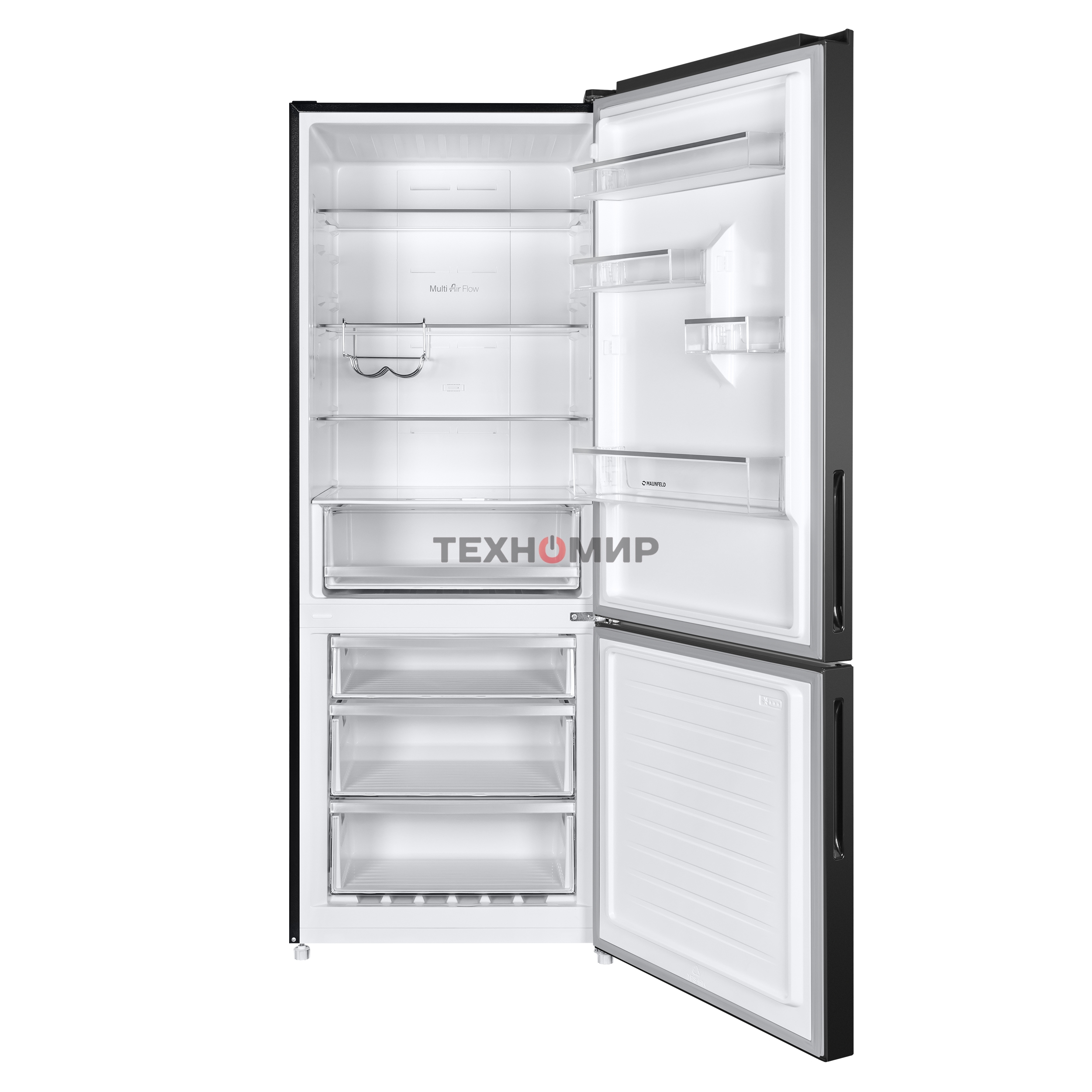 Холодильник Maunfeld MFF1857NFSB черный мат. инвертер двухкамерный 336/117л морозилка снизу