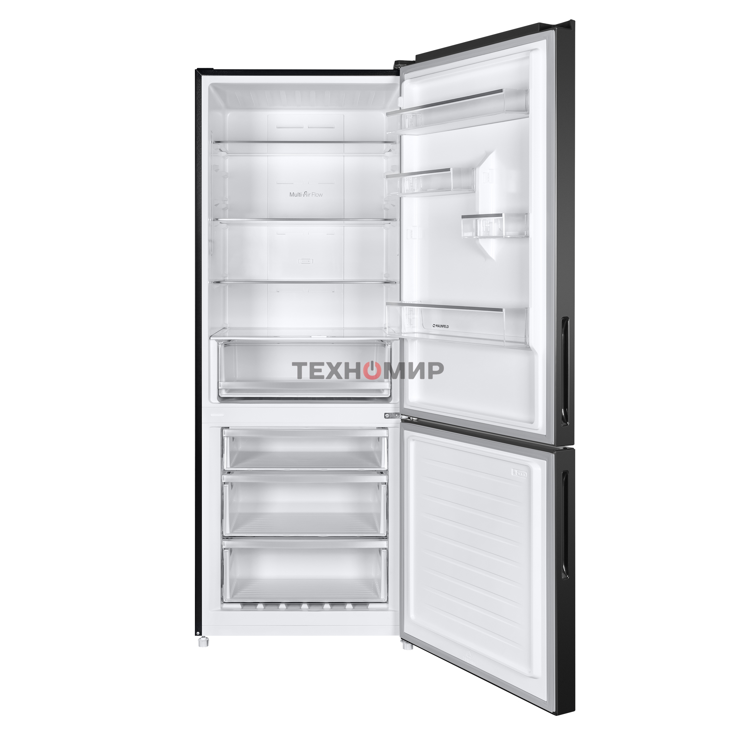 Холодильник Maunfeld MFF1857NFSB черный мат. инвертер двухкамерный 336/117л морозилка снизу