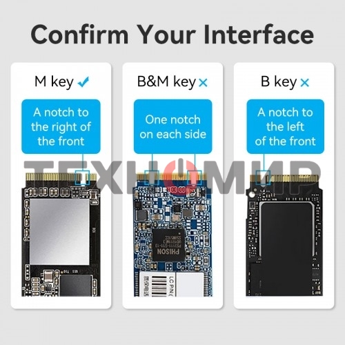 Корпус для SSD Vention USB 3.1 Gen 2-C M.2 NVMe Серый