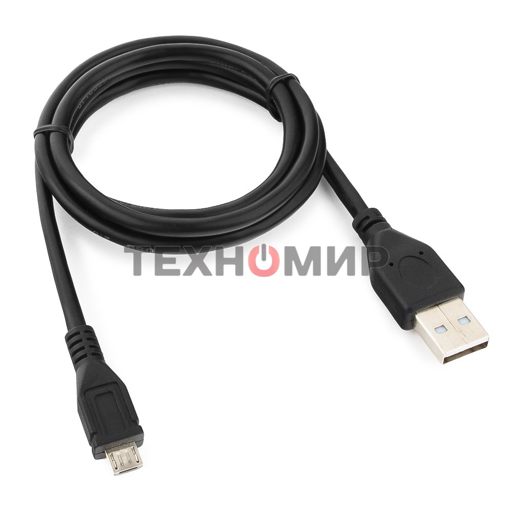 Кабель USB2.0 Pro Cablexpert CCP-mUSB2-AMBM-1M, AM/microBM 5P, 1м, экран, черный, пакет