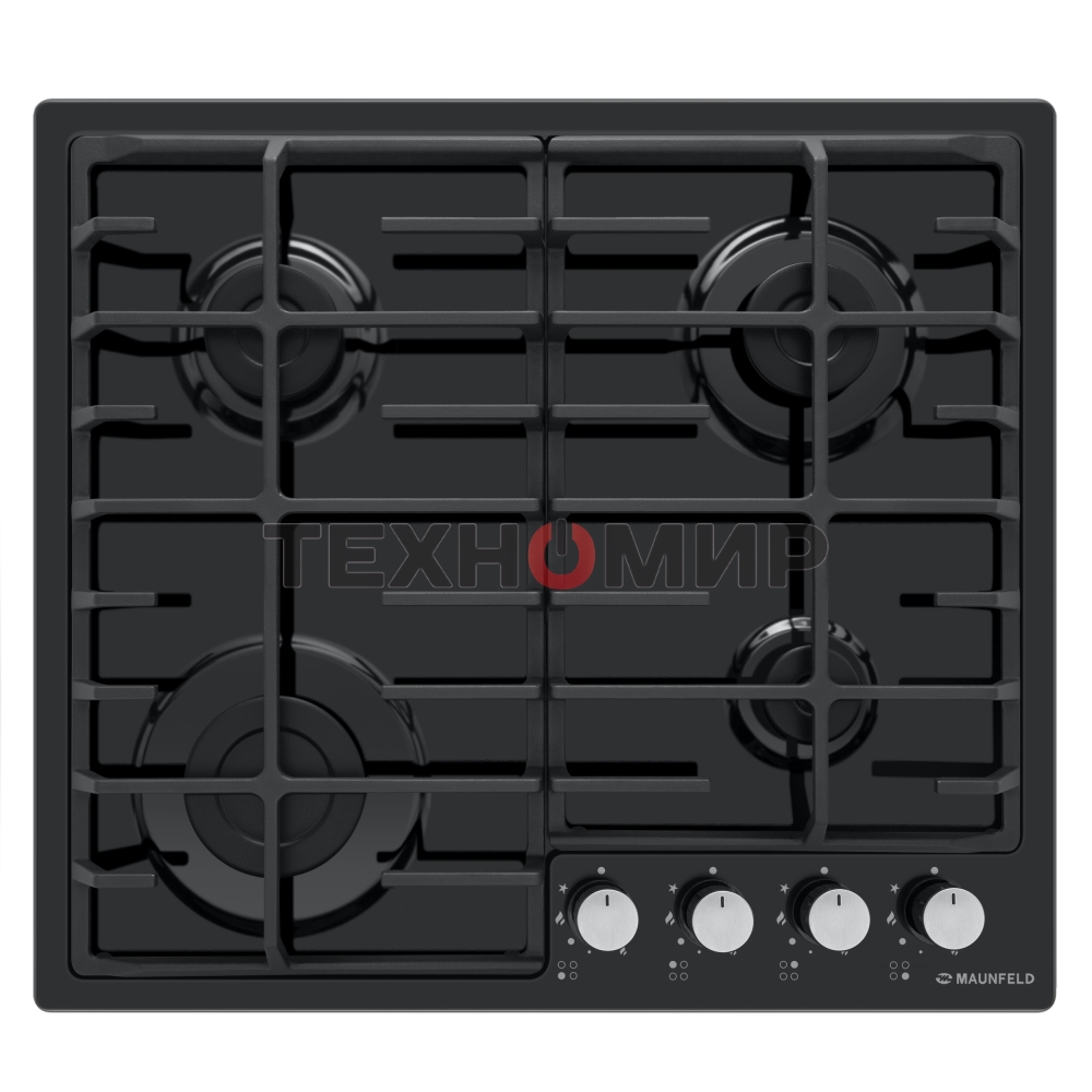 Газовая варочная панель Maunfeld EGHG.64.6CB/G, 4 конфорки, закаленное стекло, черный