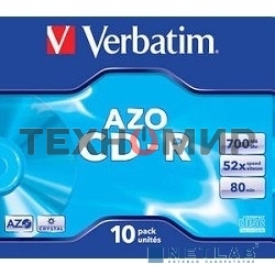 Диск CD-R Verbatim 700Mb 52x Jewel case (10шт) (43327)