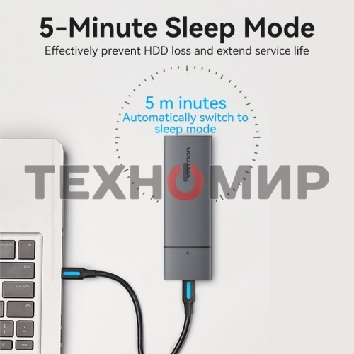 Корпус для SSD Vention USB 3.1 Gen 2-C M.2 NVMe Серый