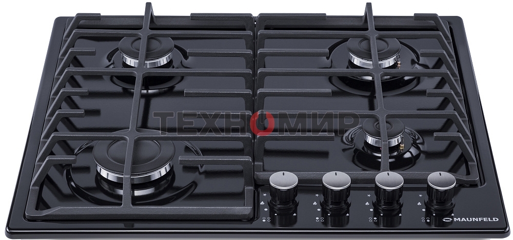 Газовая варочная панель Maunfeld EGHG.64.6CB/G, 4 конфорки, закаленное стекло, черный