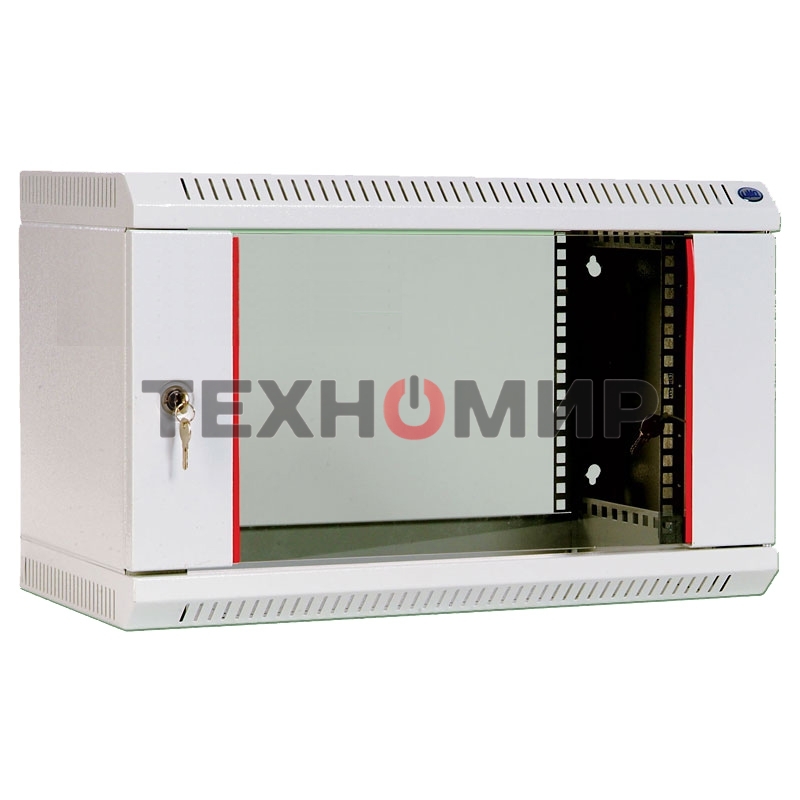 Шкаф телекоммуникационный настенный разборный 6U (600 x 650) дверь стекло